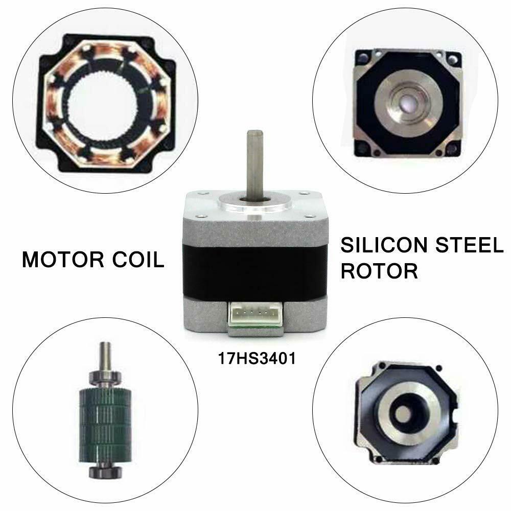 0.25N.m NEMA17 NEMA-17 17HS3401 DC 12V 1.3A 0.25N.m 1.8 Degree 4 Lead Cables 42BYGH L34mm Stepper Motor For CNC Machine 3D Printer NEMA 17 Stepper Motor. 