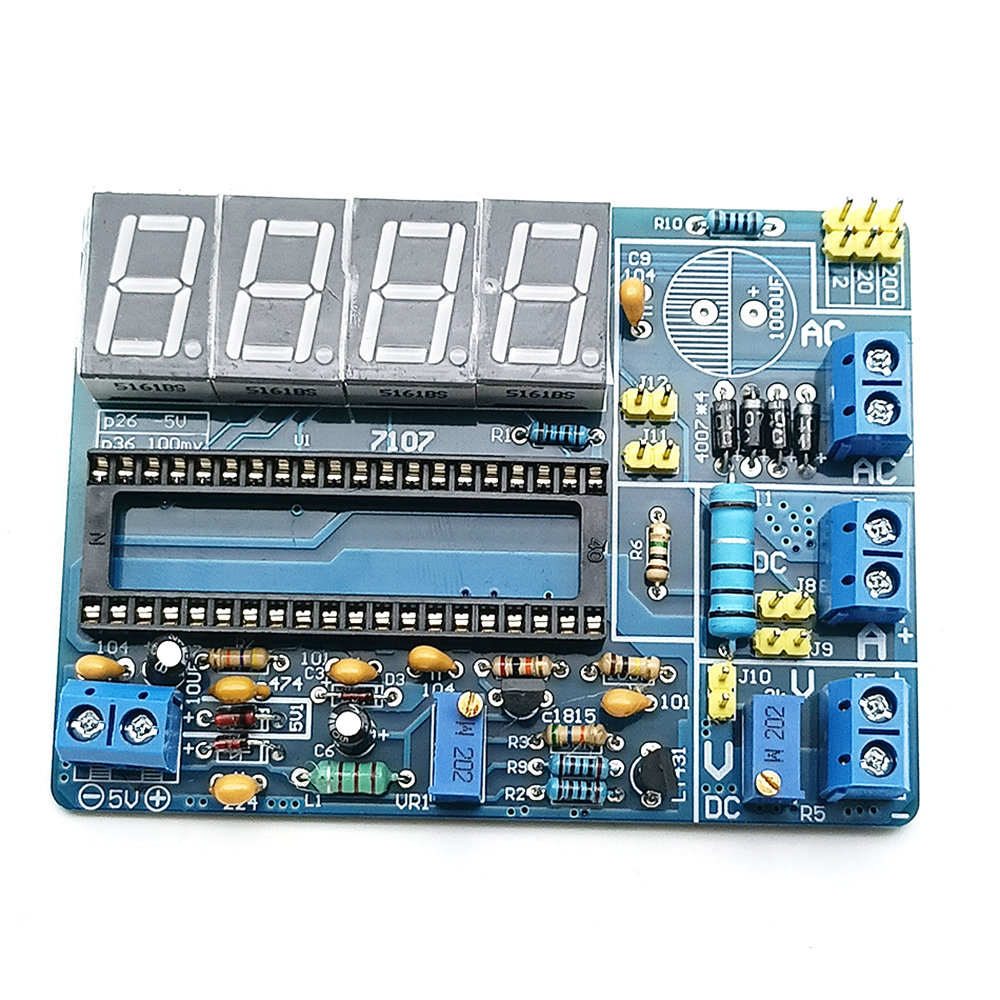 7107 DC 5V Multifunctional AC/DC Voltmeter DIY Kits LED Digital Display Voltage Current Tester Panel Module. 