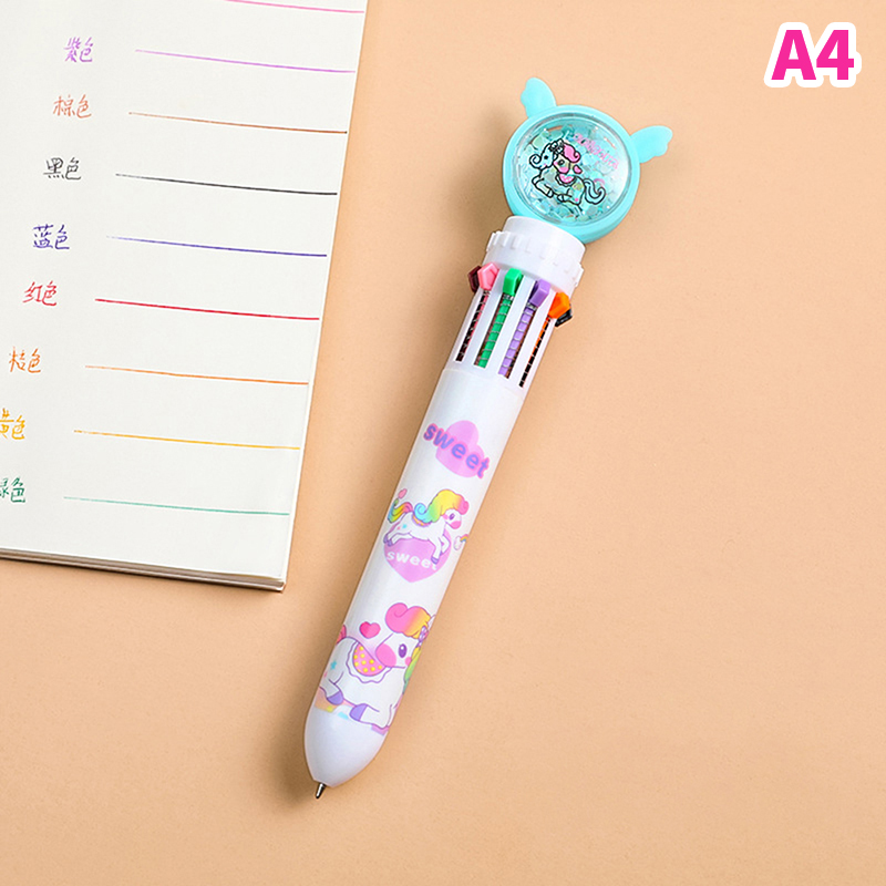 Robot Unicorn Attack Sequins 10 Colors Chunky Ballpoint Pen School. 