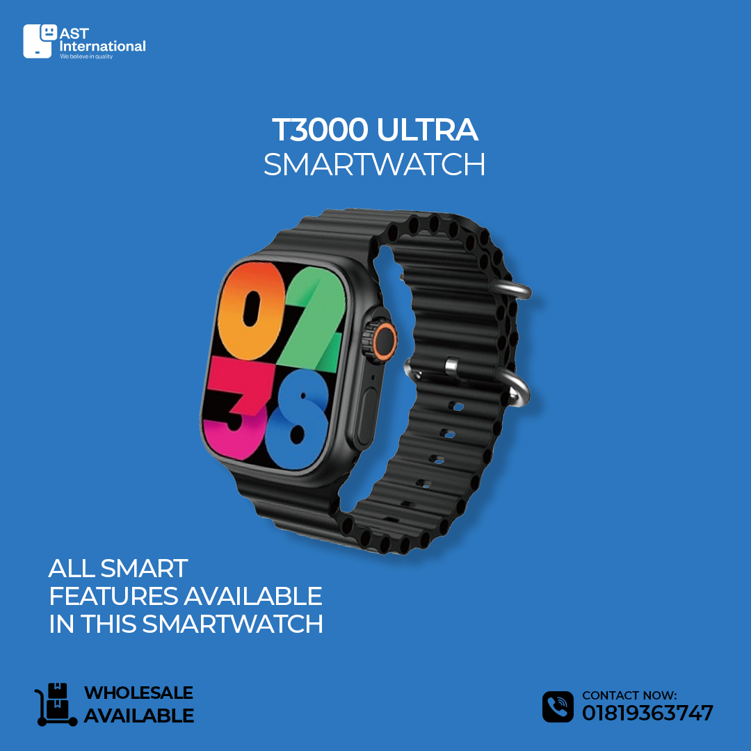 T3000 Ultra Smartwatch With 2 Pairs Straps