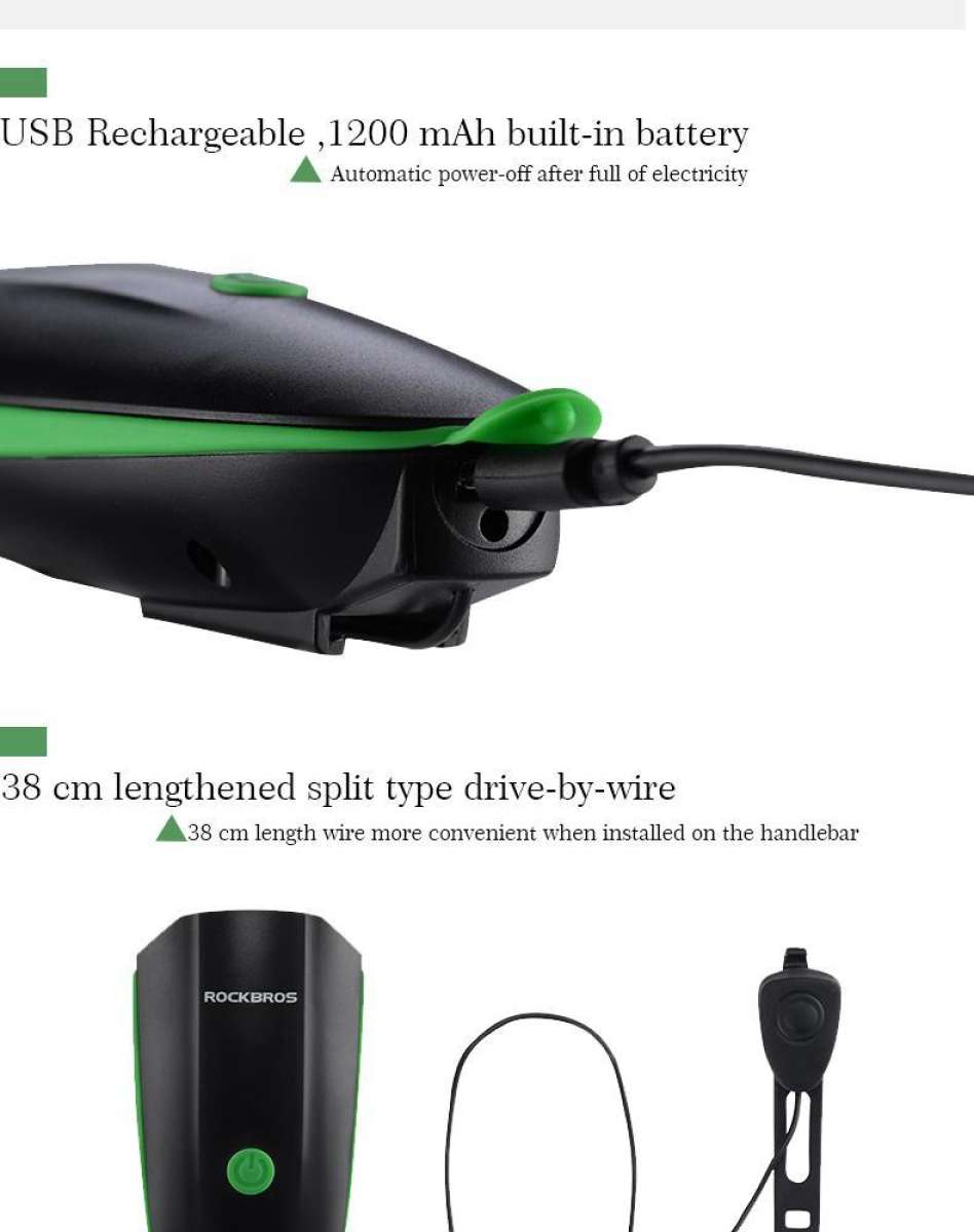 Light Up Your Bike with a Waterproof Rechargeable 2-in-1 Bicycle Light and Horn in Various Colors -Easy To use and Clean, A Unique Choice For Cyclists. 
