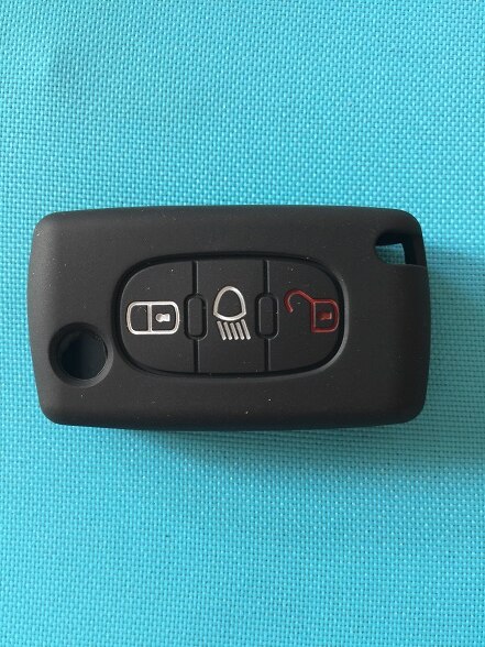 1pc soft silicone rubber car key cover case rotect 3 buttons fob For Citroen C2 C3 C4 Picasso Xsara C5 C6 C8 For Peugeot