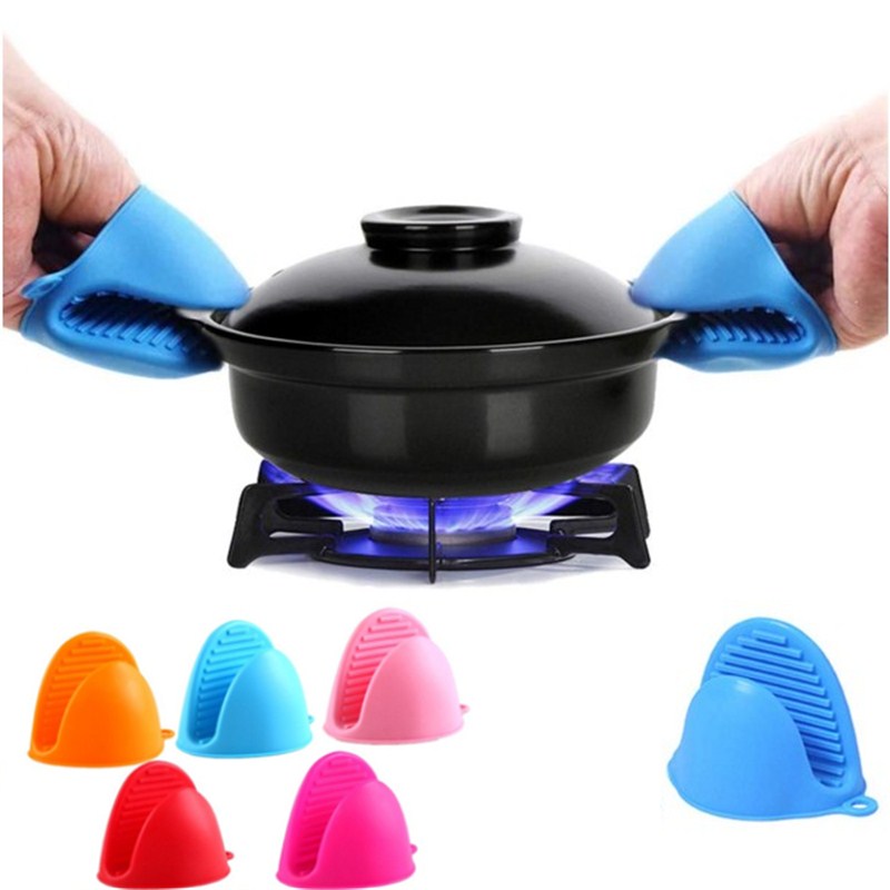 2pcs Microwave Oven Mitt Heat Resistant Gloves Clips Silicone Anti-slip Glove Cooking Baking Kitchen Cooking Gadgets Oven Mitts  Dhaka shopping zone. 