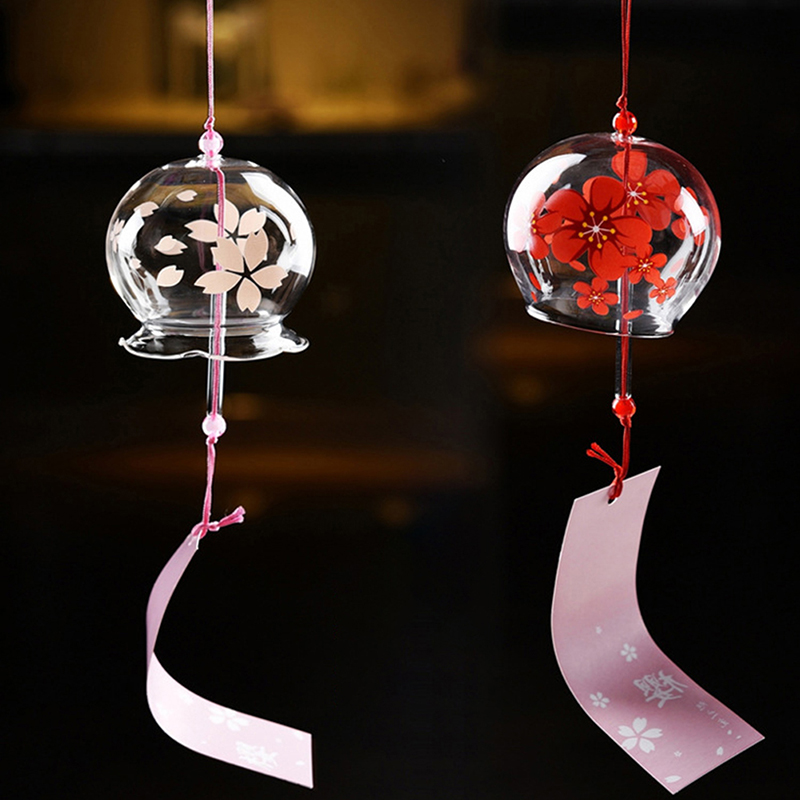 1PCS Wind Bell Japan Wind Chimes Handmade Glass Furin Home Office Decors. 