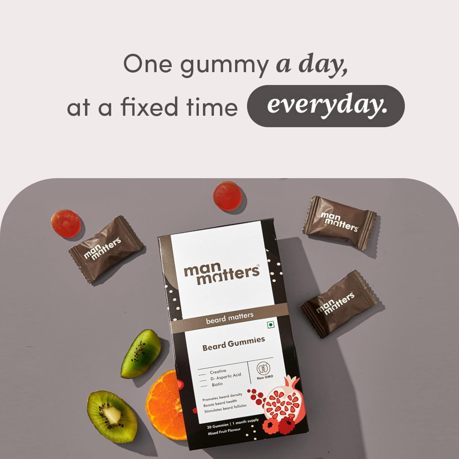Man Matters Beard Gummies for Men-30 Gummies. 