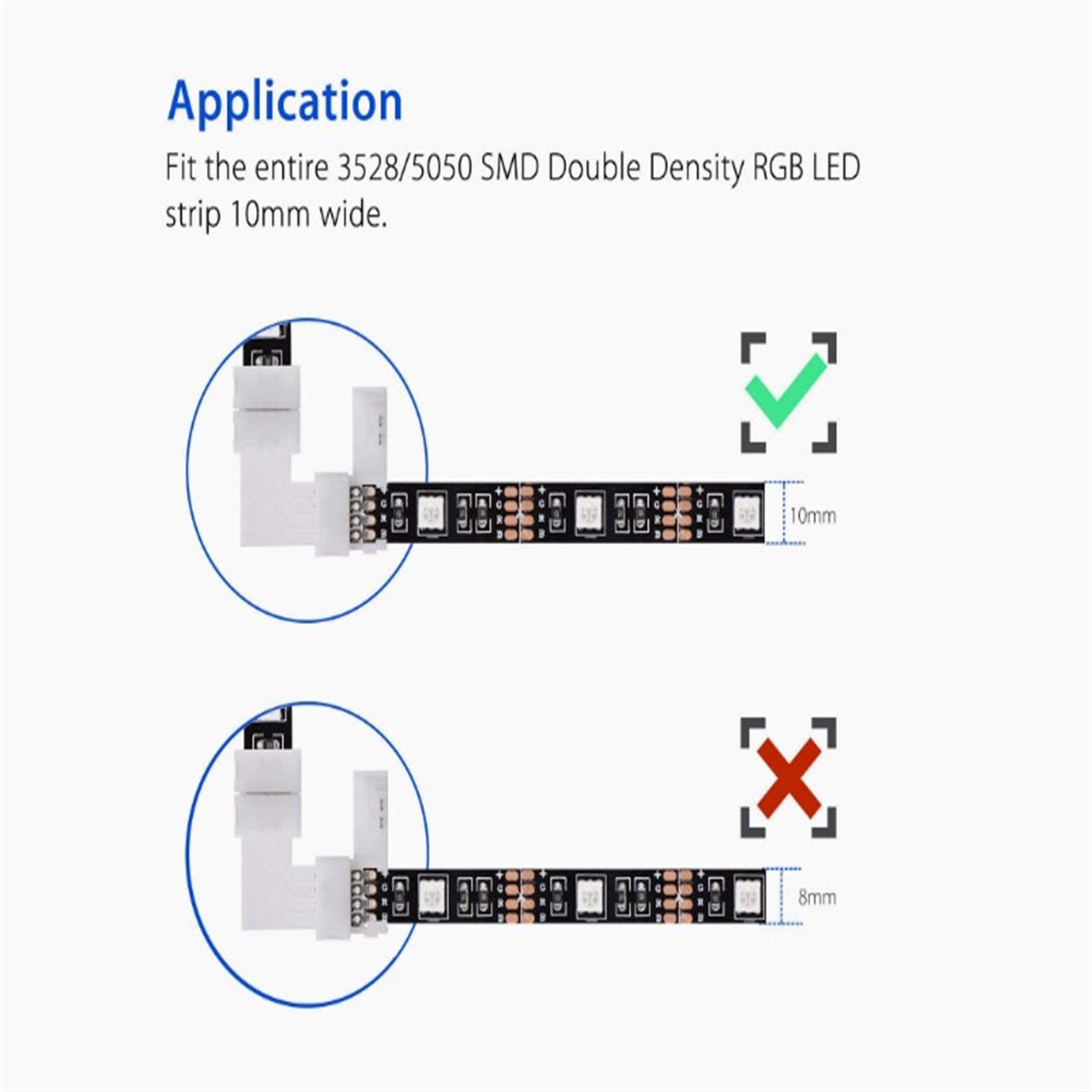 10x 10mm 4 Pin 5050/3528 Rgb Led Strip Light Corner Connector L-shaped Design Pbt Fireproof Material Pcb Adapter. 