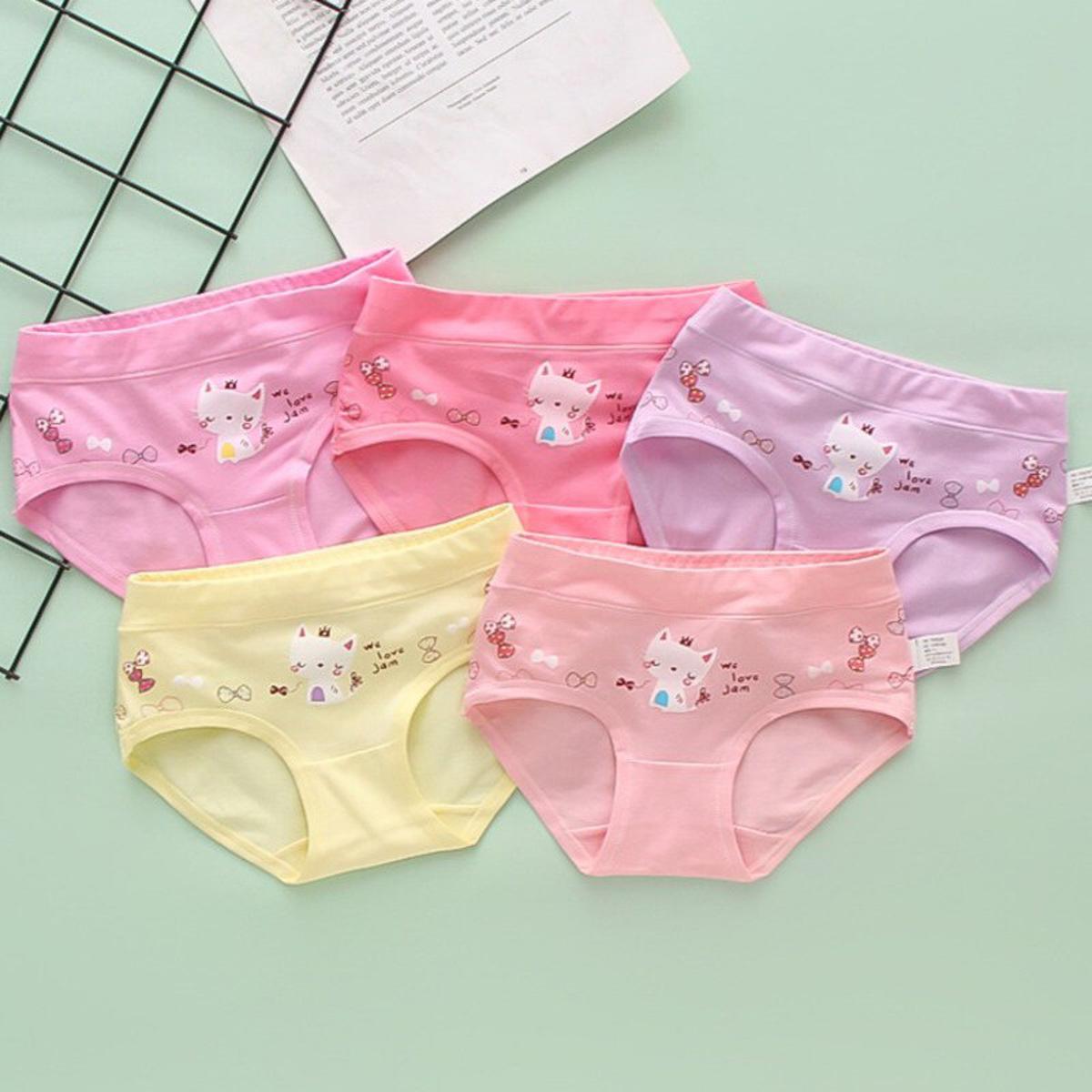 4pc/Lot Girl Triangle Underwear Pure Cotton Baby Briefs Underpant