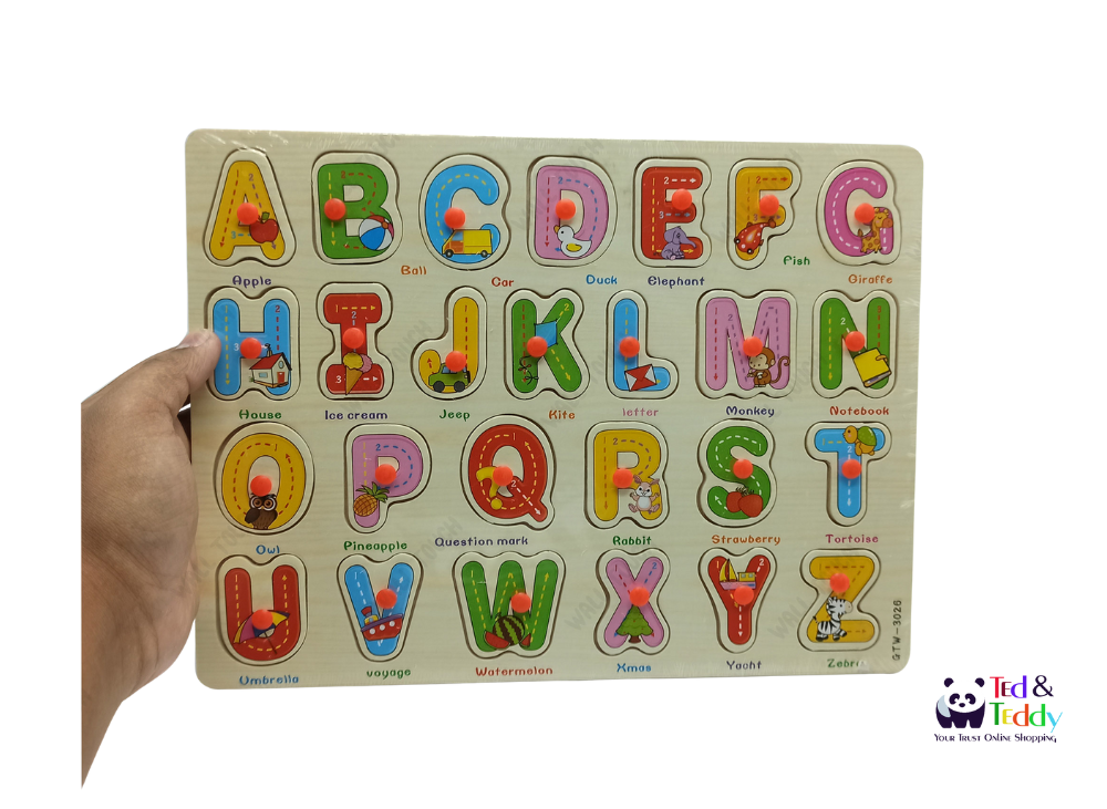 English ABCD Wooden Alphabet Puzzle Board