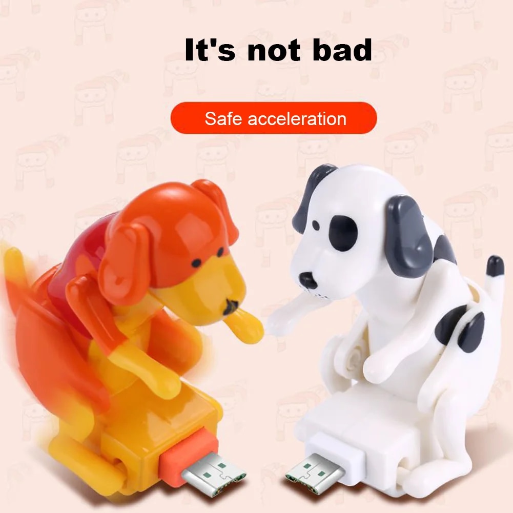 Funny Humping Dog Fast Charger Cable Micro USB Charging Data Cable For iPhone IOS/Android Mobile Phone Charging Line Prank Gifts. 