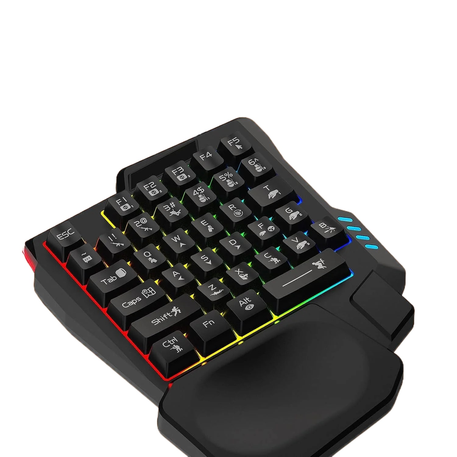 One Handed Gaming Keyboard Mini Gaming Keyboard Half Keyboard Gaming RGB Gaming Keyboard. 