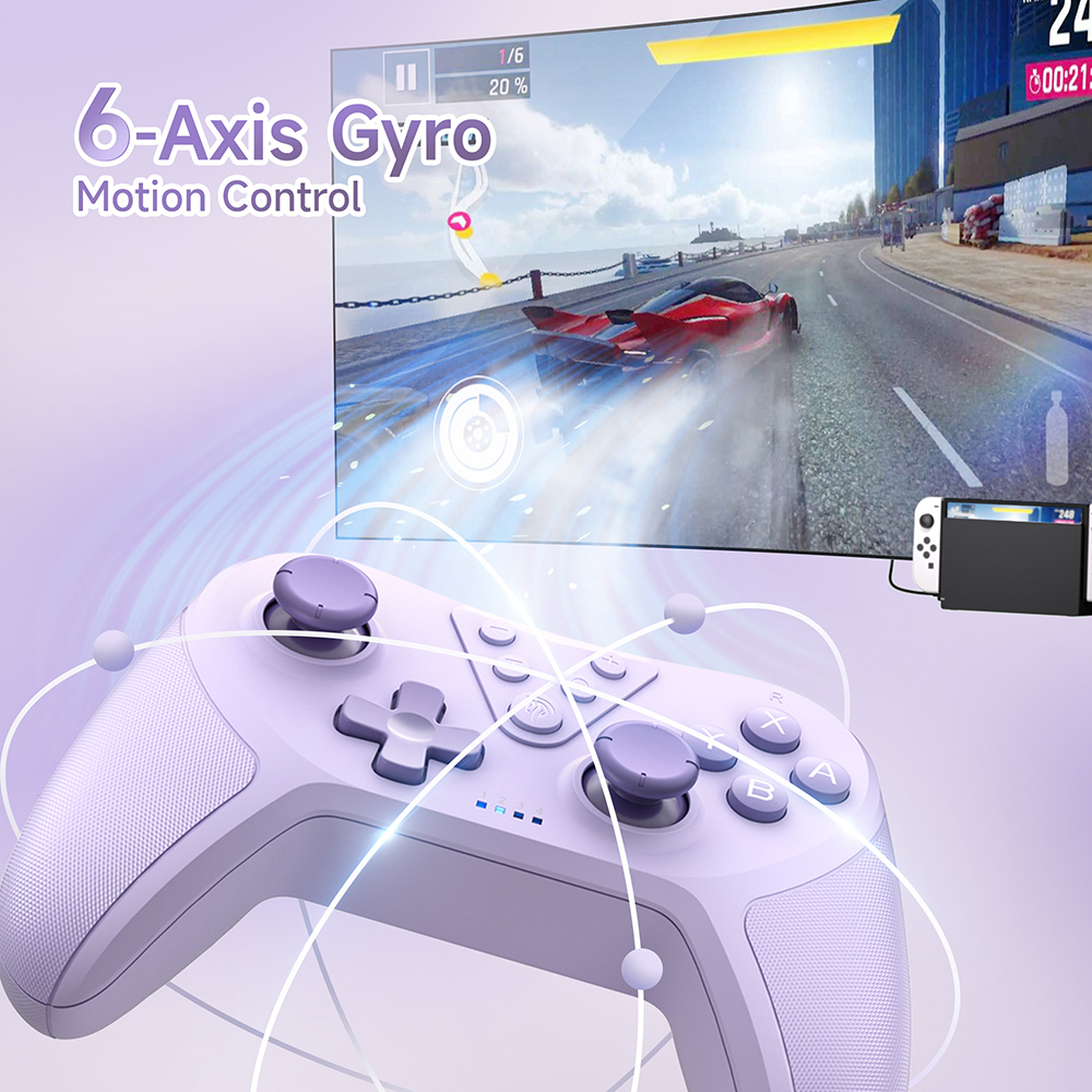 EasySMX T37 Wireless Gamepad, Bluetooth Gaming Controller for Nintendo Switch, PC, Steam Deck, 6 Axis Gyro Motion Control. 