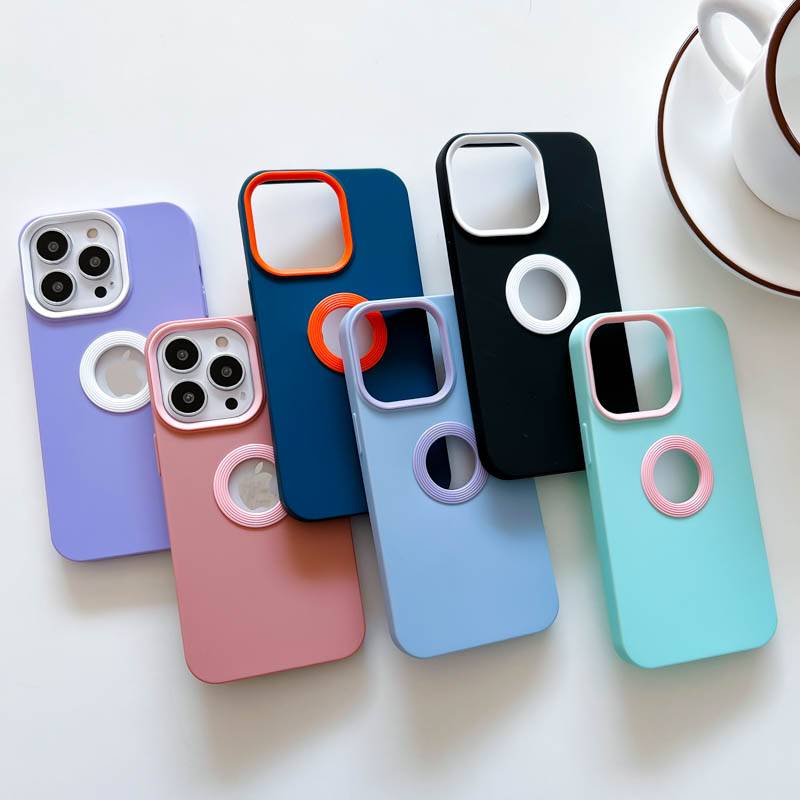 Luxury Soft Silicone LOGO Hole Phone Case For iPhone 13 Pro 12 11 Pro Max XR X XS 7 8 Plus Camera Bumper Shockproof Candy Cover. 