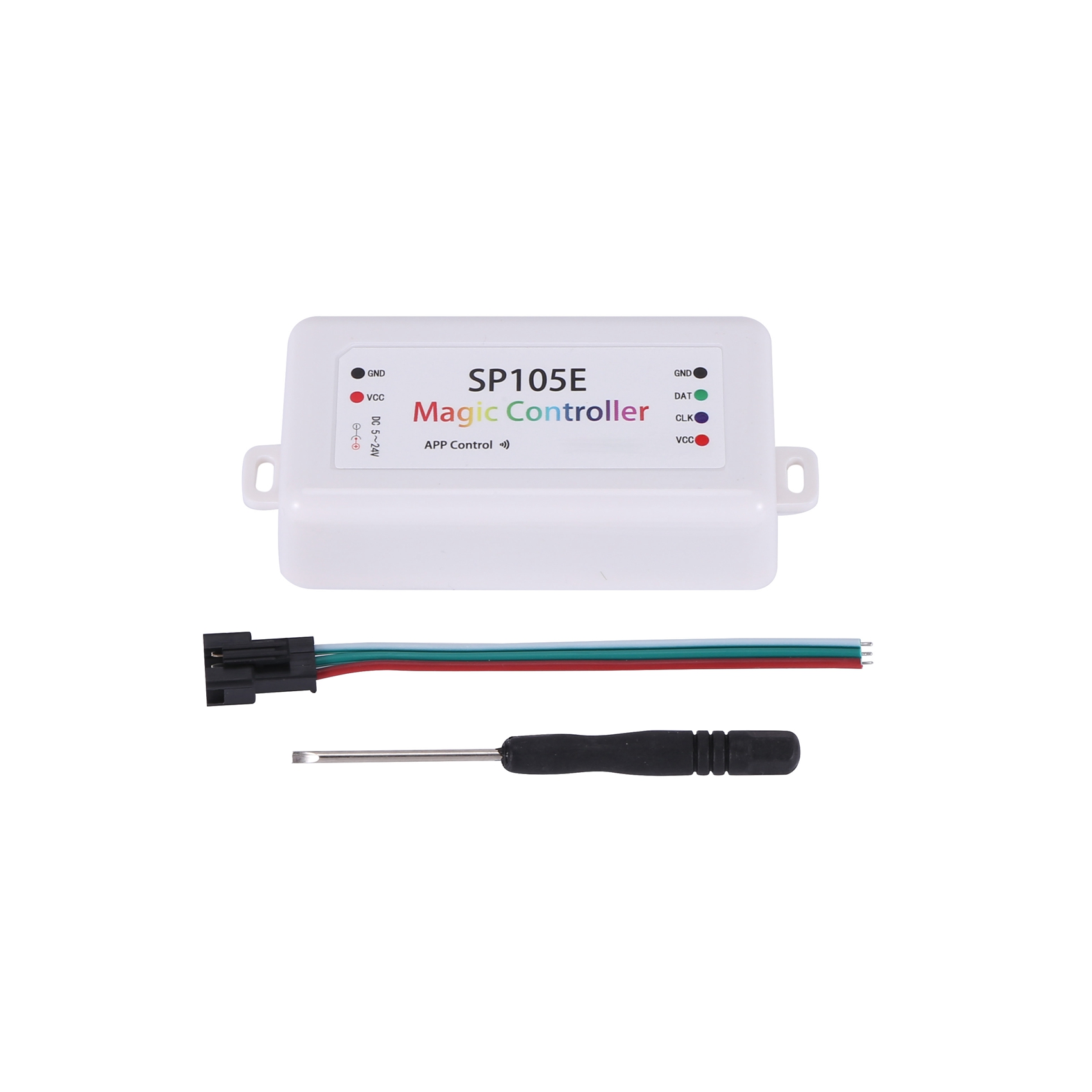 SP105E Wireless Bluetooth Controller APP WS2811 WS2812B WS2801 SK6812 APA102 Individually Addressable Programmable LED Strip Pixel Module Panel Light DC5V-24V for IOS/Android