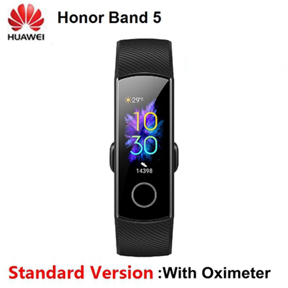 Huawei Honor Band 5 Smart Wristband With Oximeter AMOLED Touch Color Screen Swim Posture Detect 5ATM Waterproof - Global Version. 