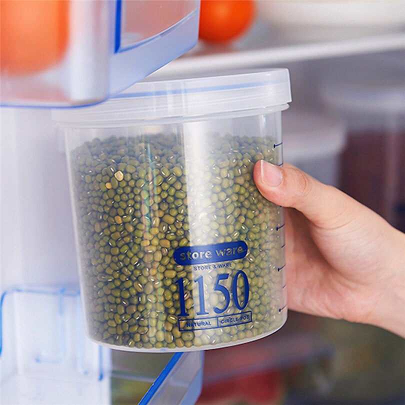 【happy one】Plastic Sealed Cans Kitchen Box Transparent Food Canister Keep Fresh Jar Container Space-saving Fridge box. 