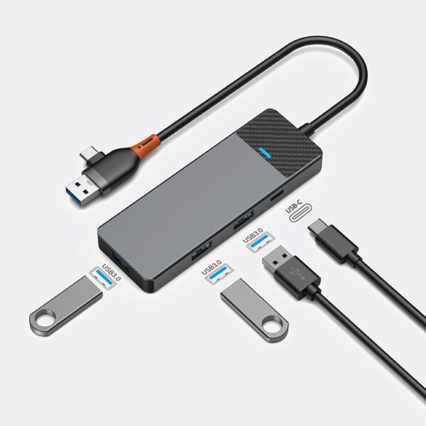 WiWU Linker 4 in 1 USB-A&C Hub (A431C). 