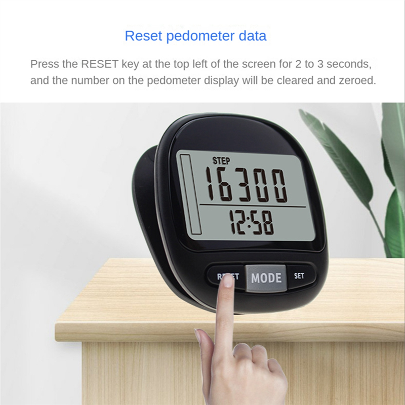 3D Pedometer Step Counter for Walking with Clip and Strap,7 Days Memory. Accurate Step Counter for Men Women & Kids. 