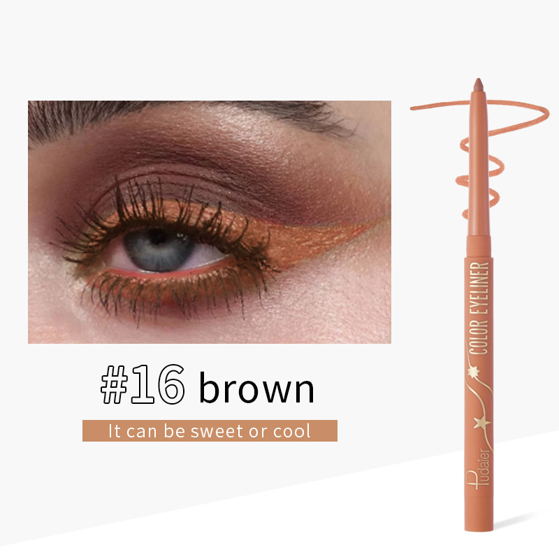 Pudaier gel eyeliner pencil is non-smudgetable, sweatproof, long-lasting, easy to contour eyeliner 18-color eyeliner spot makeup. 