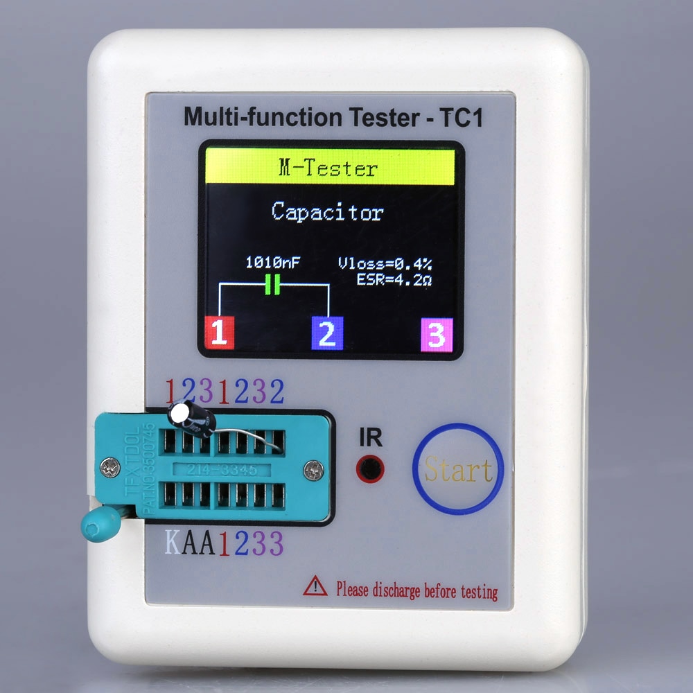 LCR-TC1 1.8" TFT LCD Display Multimeter Transistor Tester Diode Triode Capacitor Resistor Detector MOSFET NPN PNP TriMOS. 