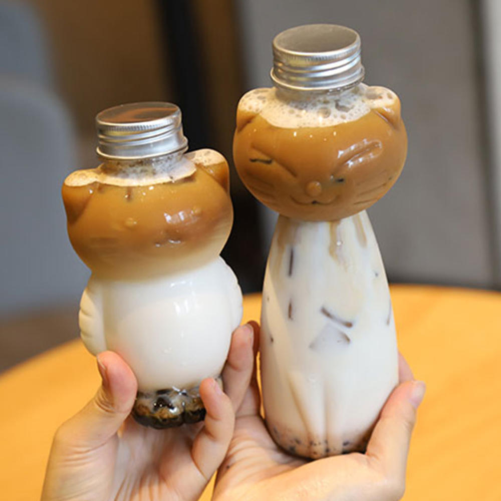 Water Bottle Kawaii Drinking Cup Transparent Juice Bottle Portable Beverage Bottle Milk Tea Coffee Bottle. 