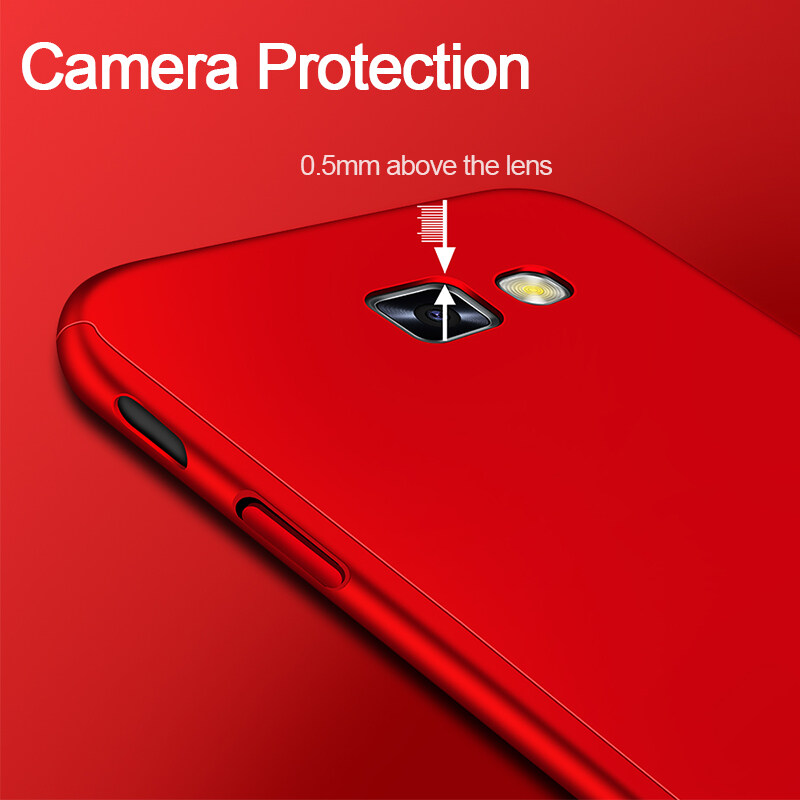 360 Full case for Samsung A3 A5 A6 A7 2016 2017 J3 j4 j6 J5 J7 2015 2016 J2 Prime J5 Prime J7 Prime Hard Plastic Full Body Phone Cover And screen protectors. 