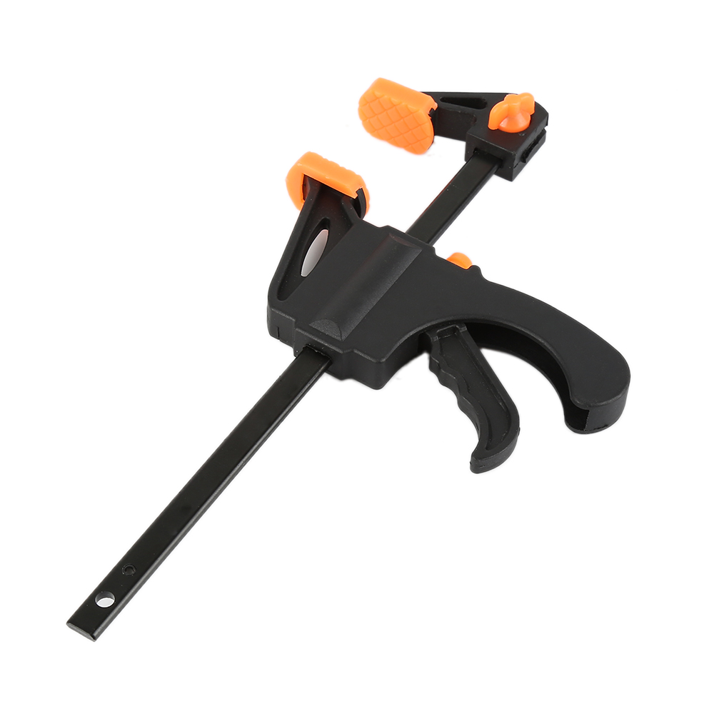 F Shape Quick Ratchet Release Speed Squeeze Wood Working Clip Spreader Tool DIY Color: Black + Orange. 