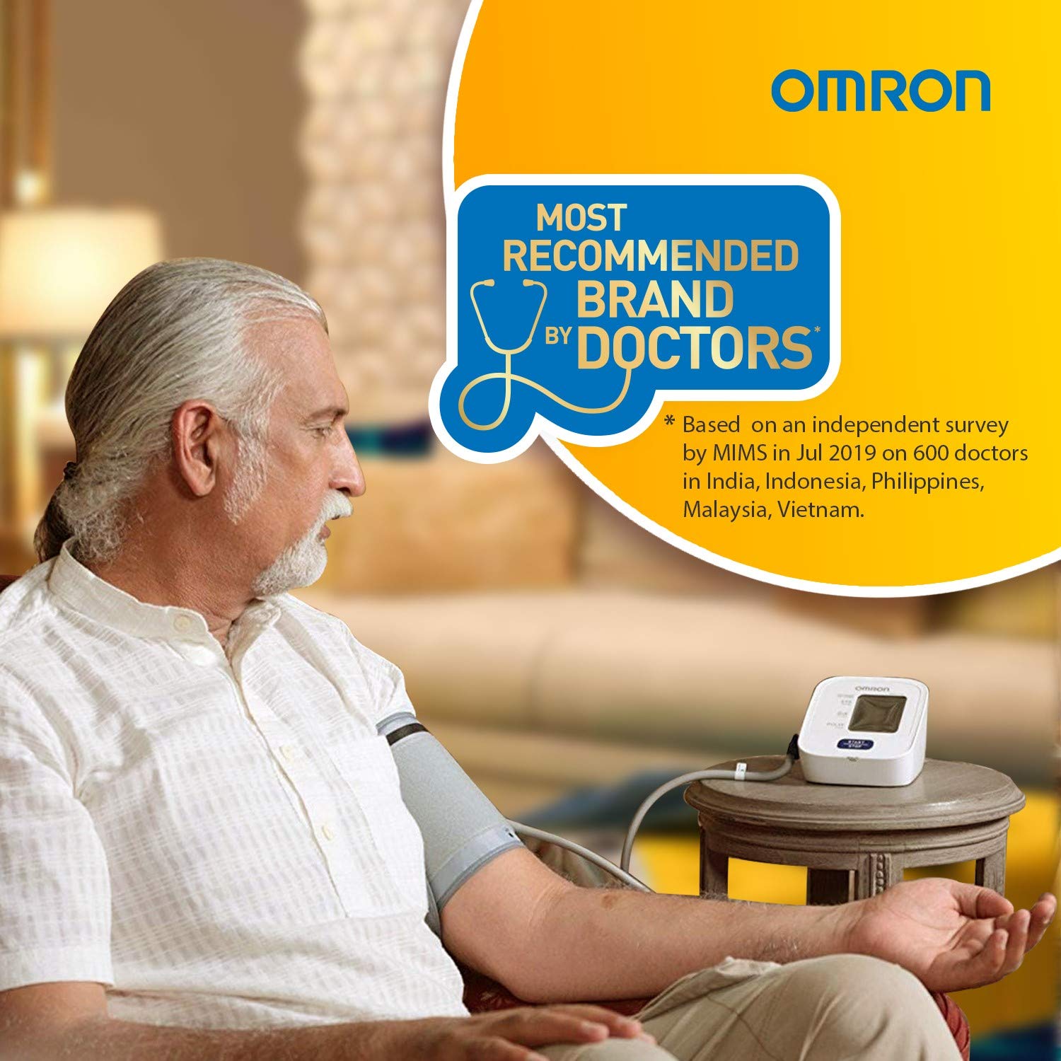 Omron HEM 7120 Fully Automatic Digital Blood Pressure Monitor With Intellisense Technology For Most Accurate Measurement. 