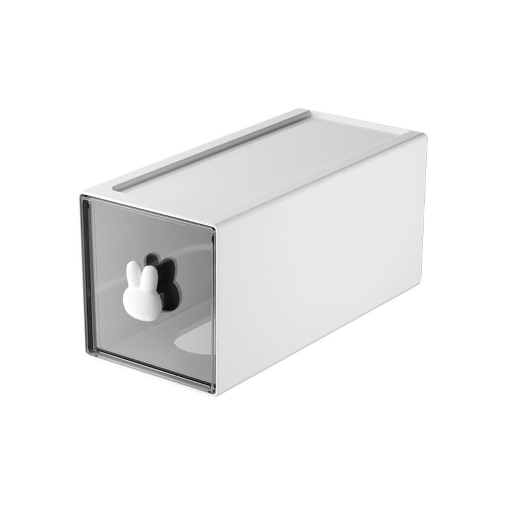 Cute Rabbit Storage Box Office Desktop Drawer Storage Box Student Transparent Stationery And Sundry Shelf - Vintage Choice. 