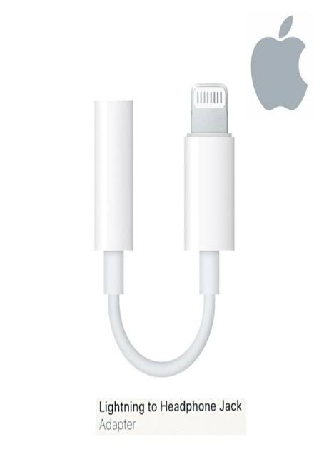 Lightning to 3.5 mm Headphone Jack Adapter for iPhone  withe microphone suported - White. 