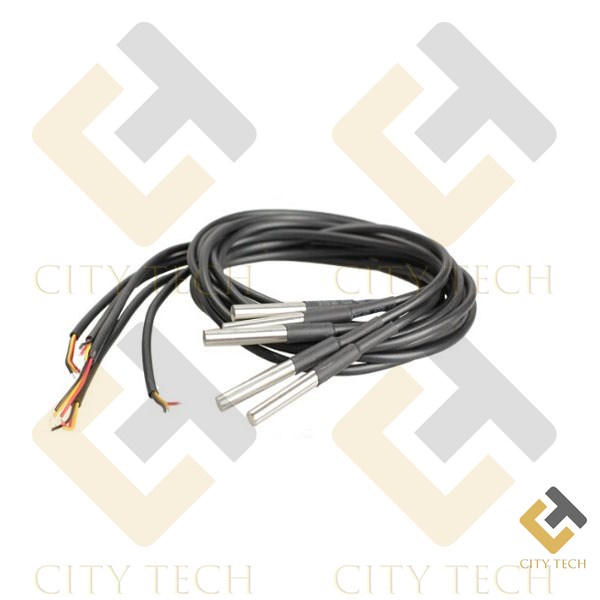 3 Wire DS18B20 Waterproof Digital Temperature Temp Sensor Probe 1M Stainless Steel Package Waterproof DS18B20 Temperature Sensor Probe For Arduino Raspberry Pi. 