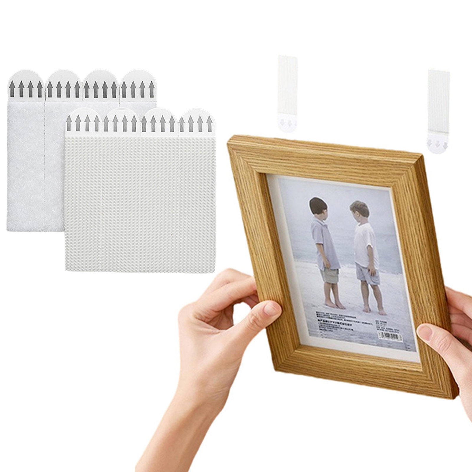 Wall-friendly Adhesive Strips Damage-free Large Picture Hanging Strips Heavy Duty Adhesive Hangers for Walls Non-punching Sticky Poster Strips Ideal for Frame Mounting 12 Pairs. 