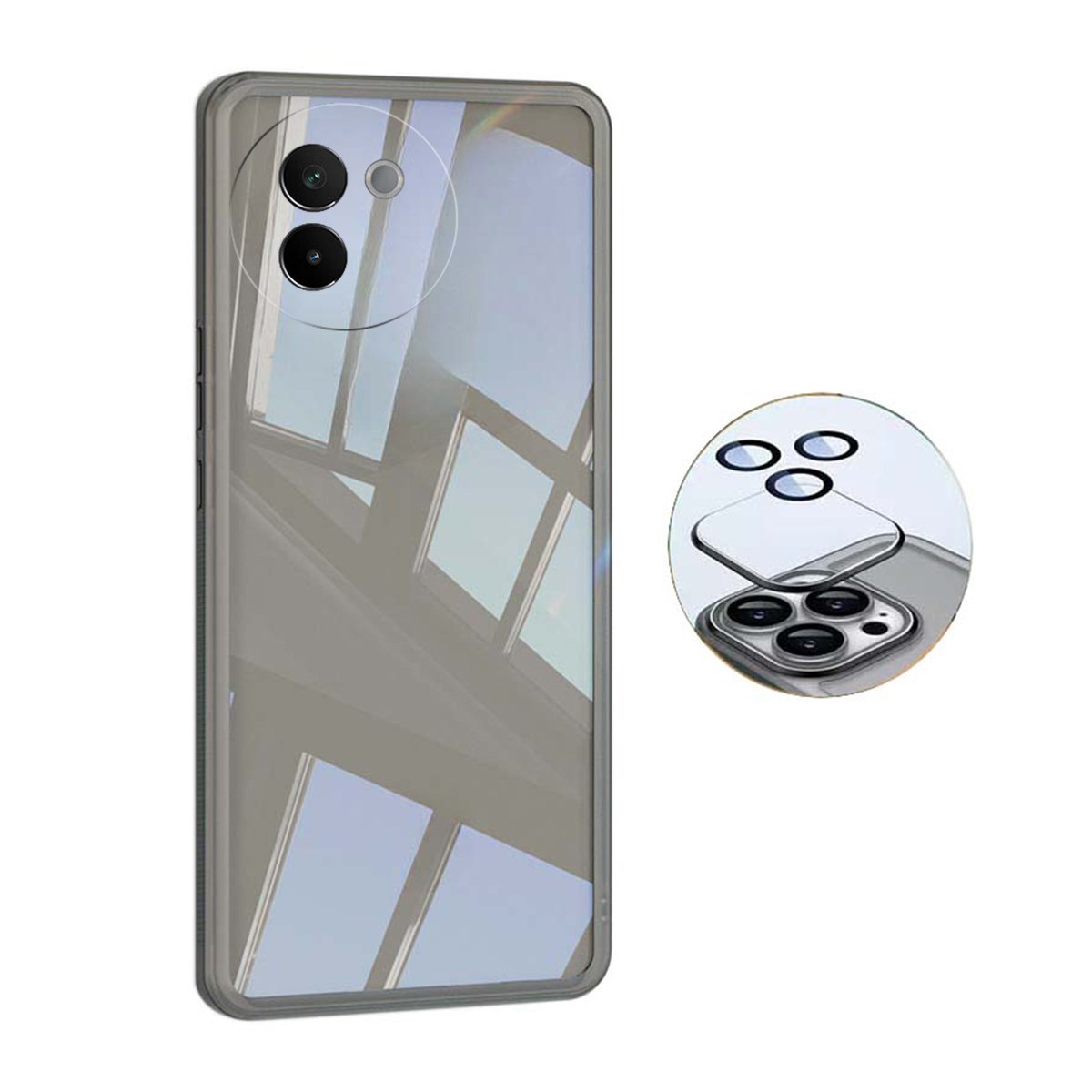 New Phone Case For VIVO V30 E Cover Camera Protection Semi Transparent Soft Silicone Shockproof with Lens Protector Films for vivo V30E case. 