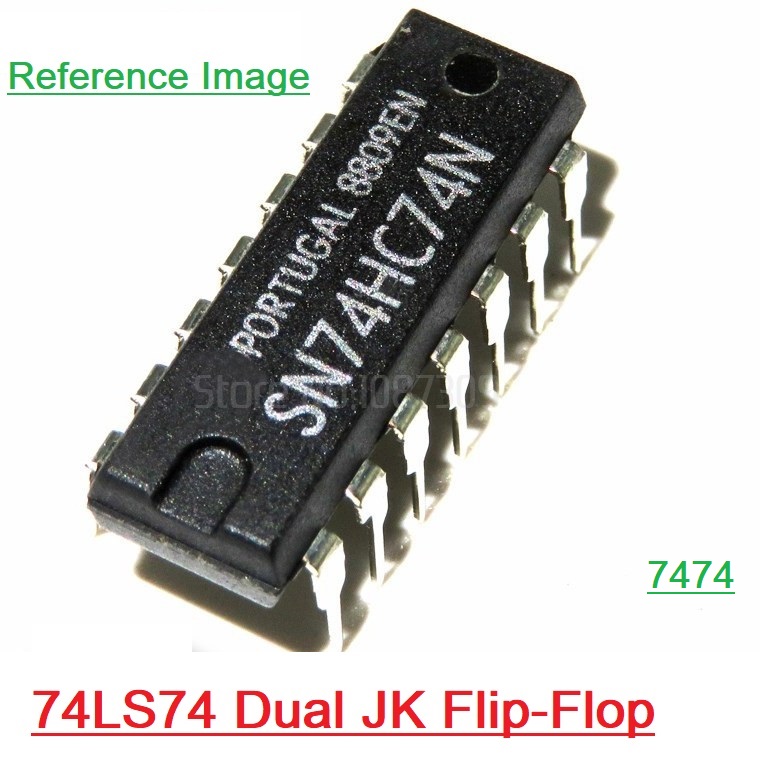 2Pcs- 7474 SN74HC74N 74HC74 74LS74 DIP 14 Pin Leads IC Dual In Package 14Pin Leads IC Breadboard Friendly IC. 