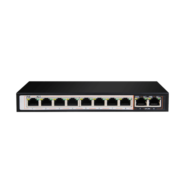 D-Link DGS-F1010P-E 8 Port Ethernet + 2 Port Uplink 10/100/1000 PoE Switch