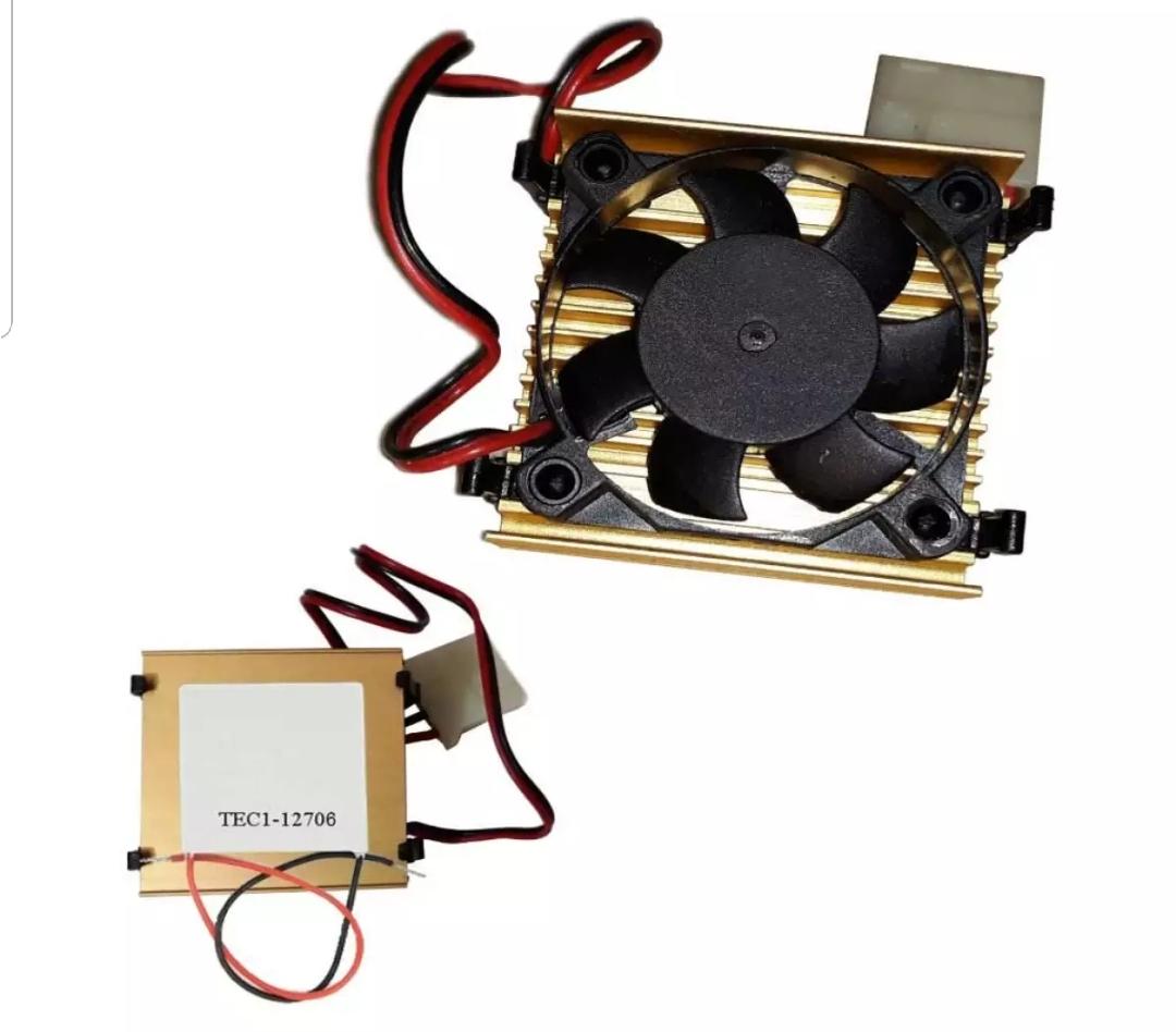 Heatsink With Cooling Fan, Thermostatic Cooler Fan, CPU Cooling Kit With Gold Heatsink. 