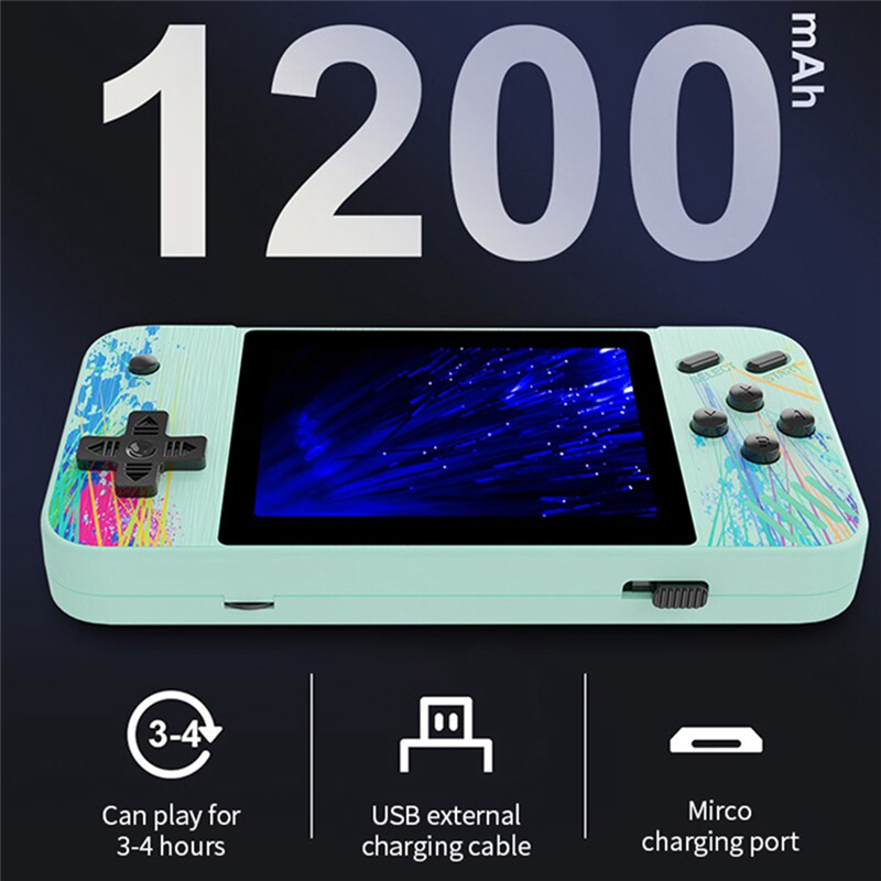 G3 Portable Retro Arcade Gamepad 800 Classic Games 3.5in Screen Handheld Game Console 1200MAh Game Controller Pink. 