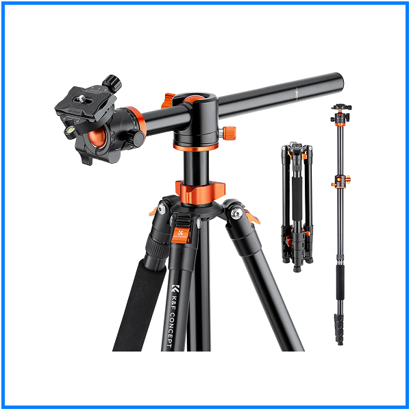 K&F Concept KF09.112 T255A3 Aluminum Overhead Ball Head Tripod with Monopod