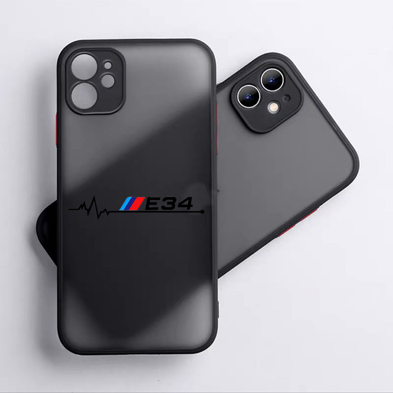 Luxury BMW E34 E90 For iPhone 15 Ultra 14 13 12 11 Mini XS XR X 8 7 Pro Max Plus Frosted Translucent Phone Case. 
