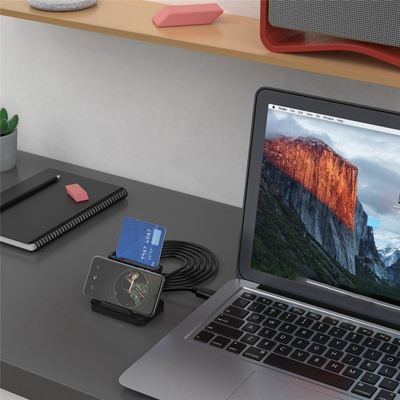 Smart Card Reader USB CAC IC ATM Smart Card Reader Universal SIM Card Reader USB-CCID ISO Connector for Windows Linux Durable. 