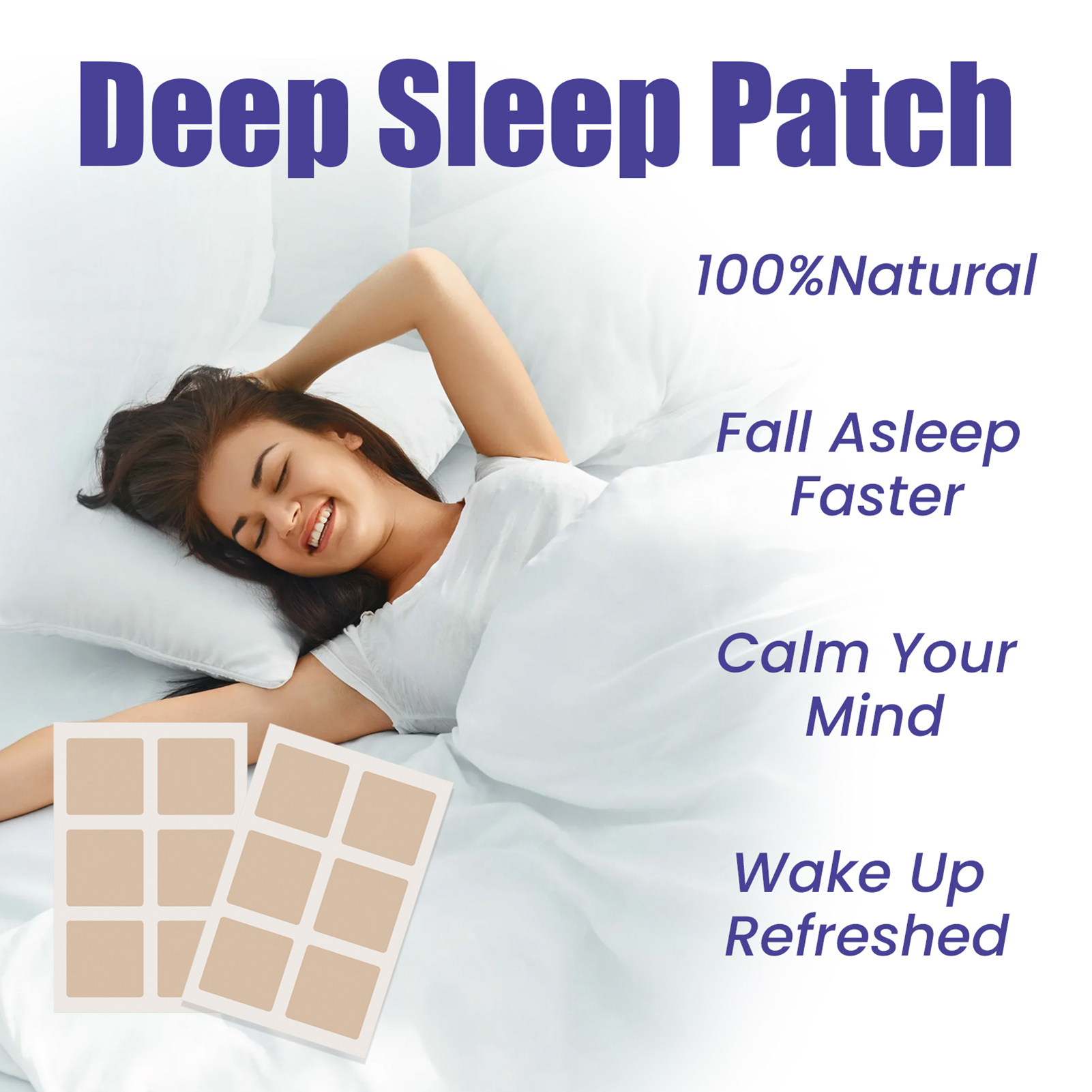 Sleep Support Patch Sleep Well with 48pcs Quick-acting Deep Sleep Patches Natural Comfortable Non-irritating Calm Sleep Patch. 