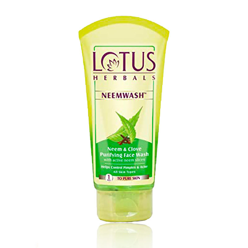 LOTUS HERBALS Neemwash Neem & Clove Purifying Face Wash with active neem slices 80g. 