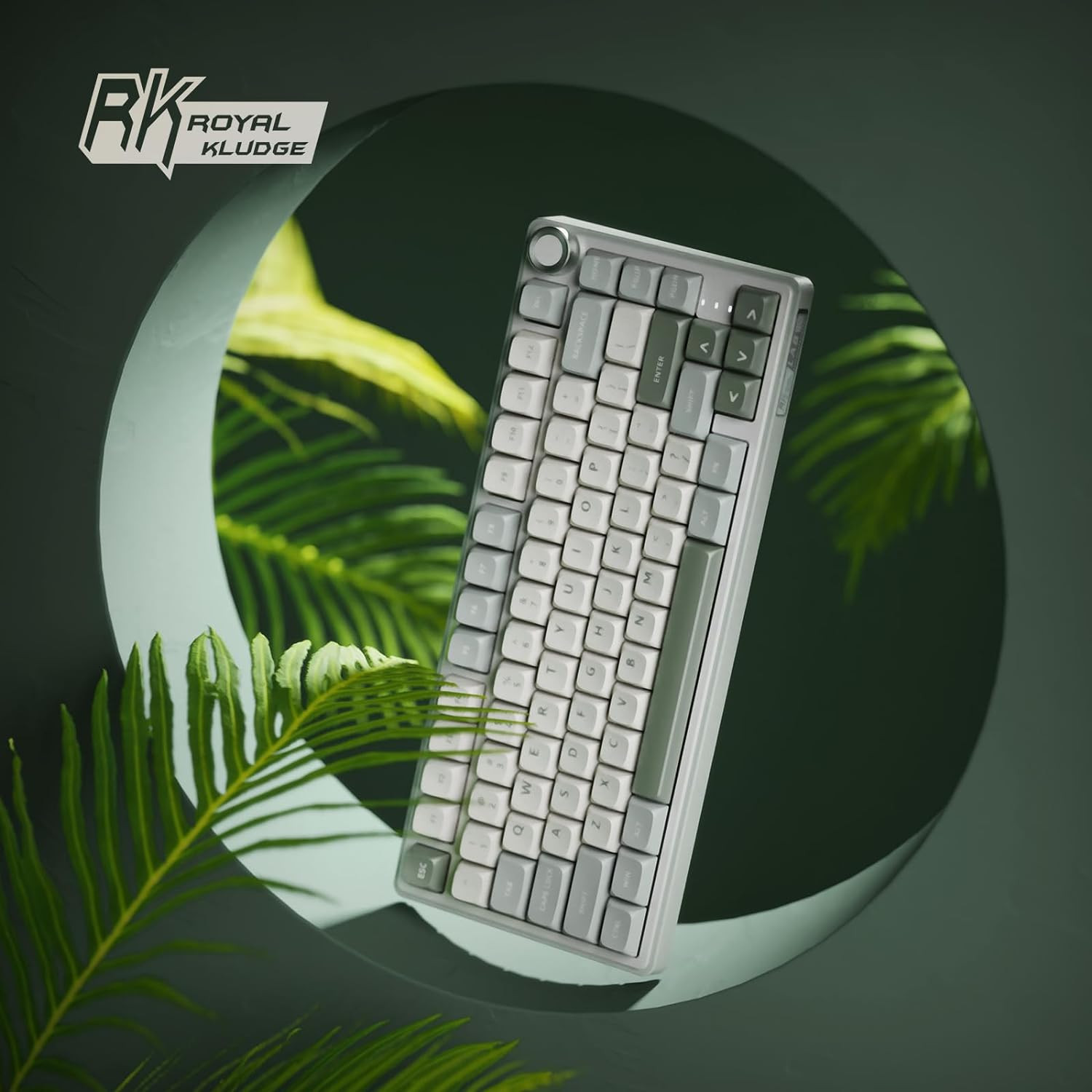 ROYAL KLUDGE RK R75 Hotswappble Mechanical Keyboard Wired with Volumn Knob II plug and play with computer or xbox or console. 