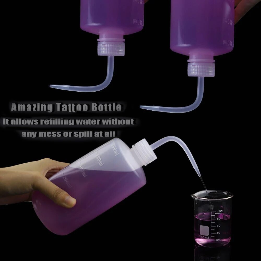 Plastic Tattoo Bottle Diffuser Squeeze Container Green Soap Supply Tattoo Wash Squeeze Bottles Lab Non-Spray Tattoo Accessories. 