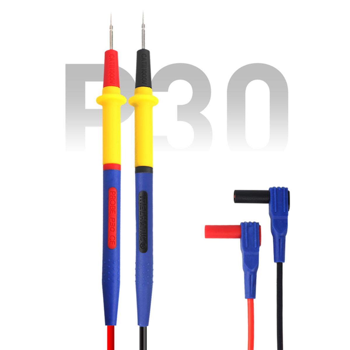 MECHANIC P30 Multimeter Pen 1000V 20A Soft Anti-Scalding Silicone Wire Extra Tip Probe Test Pen for Digital Multimeter. 
