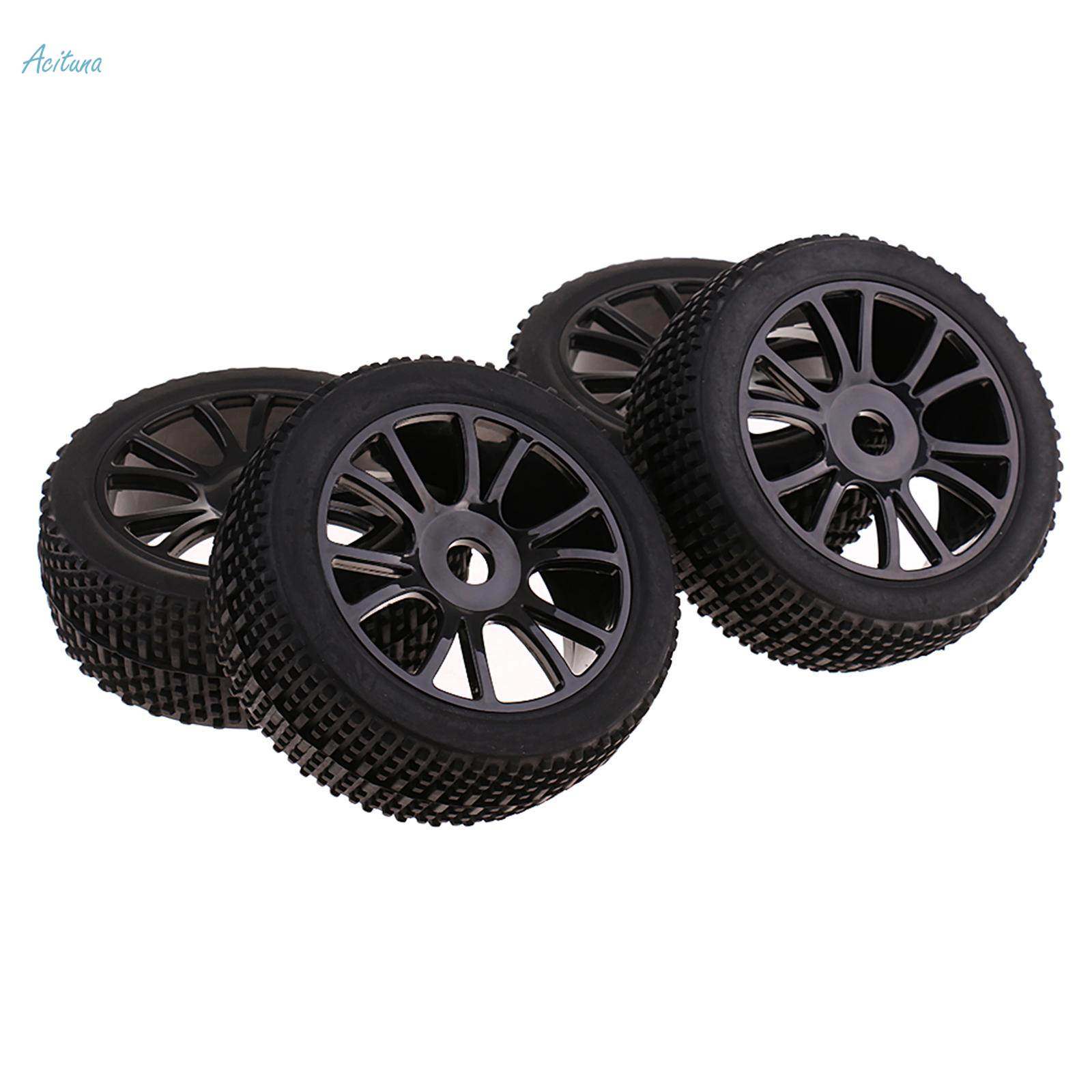 8Pieces 1/8 RC Car Tires Wheel Rims Hex for HSP HPI RC Car Parts. 