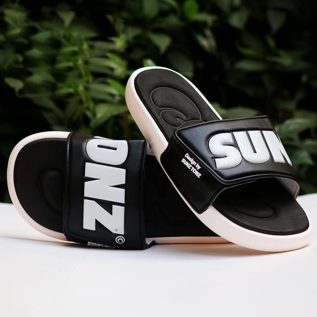 Fashionable And Stylish Black, Yellow, Green and White Color Slides Slipper SUNZTONZ Light Weight Casual Style Sandal for Men. 