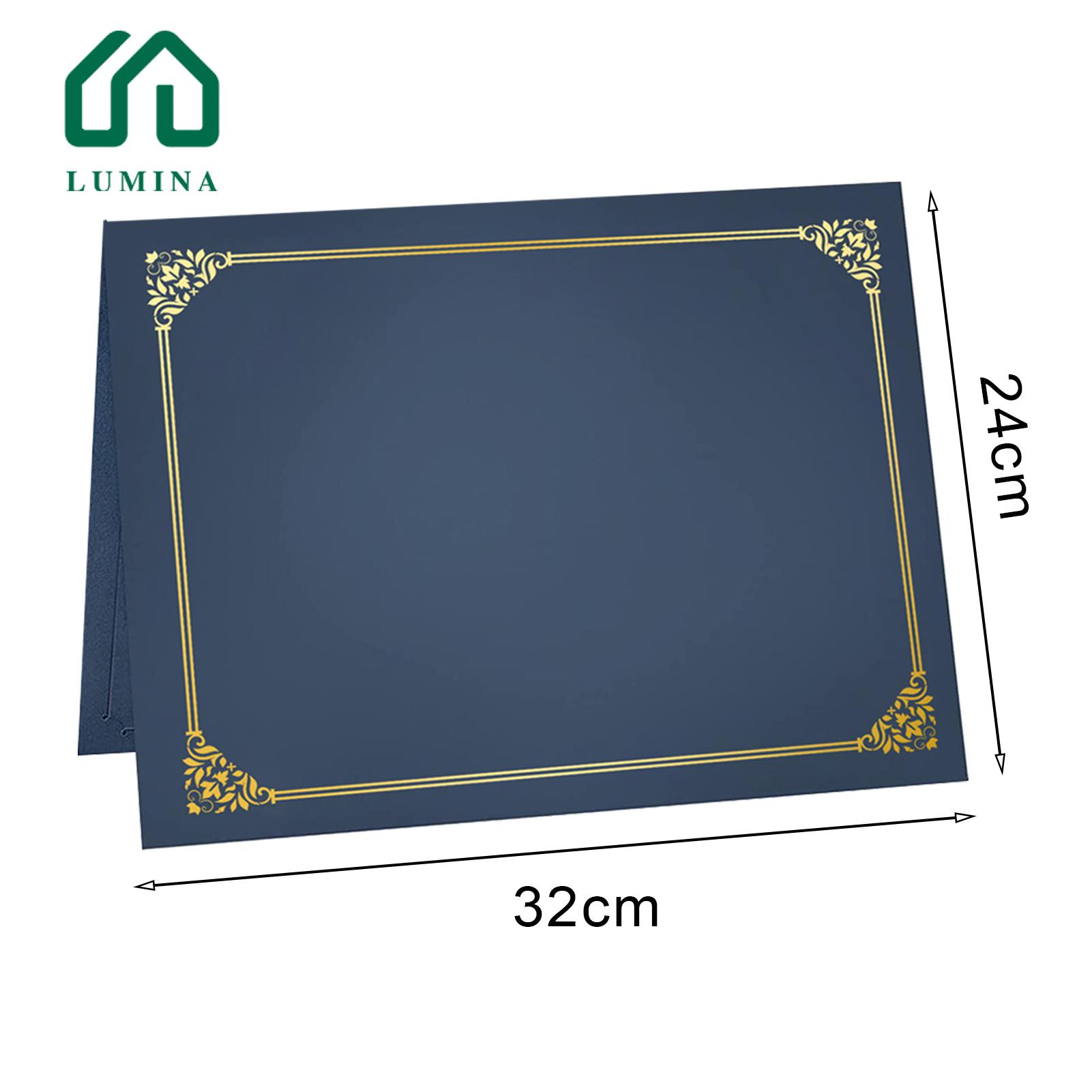 Lumina Certificate Holder Set 10 Pcs Black Diploma Covers with Gold Foil Border for Certificates Awards Elegant Design for Graduation Documents Fits 12.6 X 9.45 Inch Paper Perfect for Presentations Gold Leaf. 