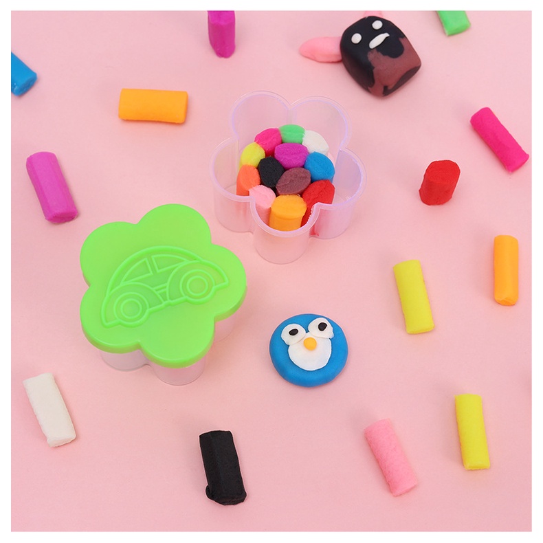 12 colors Kids DIY Mini Clay in Box with Mould Modelling Tanah Liat Kiddy Child Art Craft Early Learning Education Dough. 