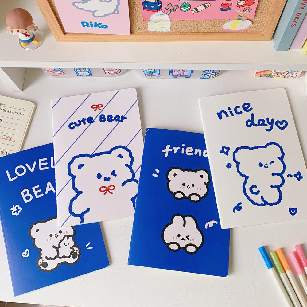 Cartoon design Cartoon notebook Creative and cute A5 size Soft cover A5 size diary book Paper Cute little bear planner journal for Student use Work Personal journaling Gift idea for kids Suitable for. 