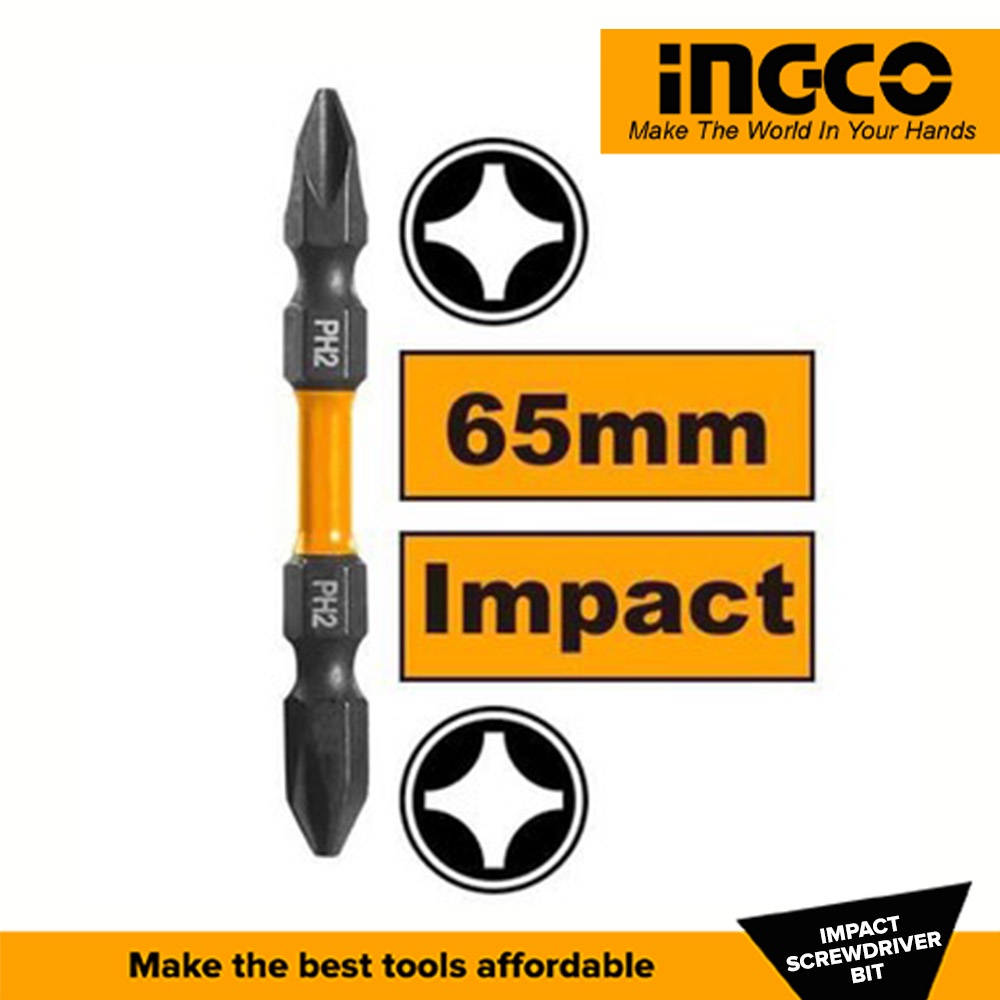 10 PCS IMPACT SCREWDRIVER BITS INGCO (SDBIM21PH233) new design. 